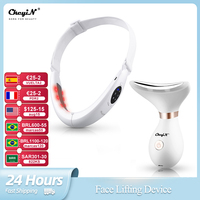 CkeyiN V Shaped Facial Liting Device odchudzanie twarzy zaostrzenie maszyna czerwona terapia światłem szyi EMS masażer usuwanie podwójnego podbródka 1